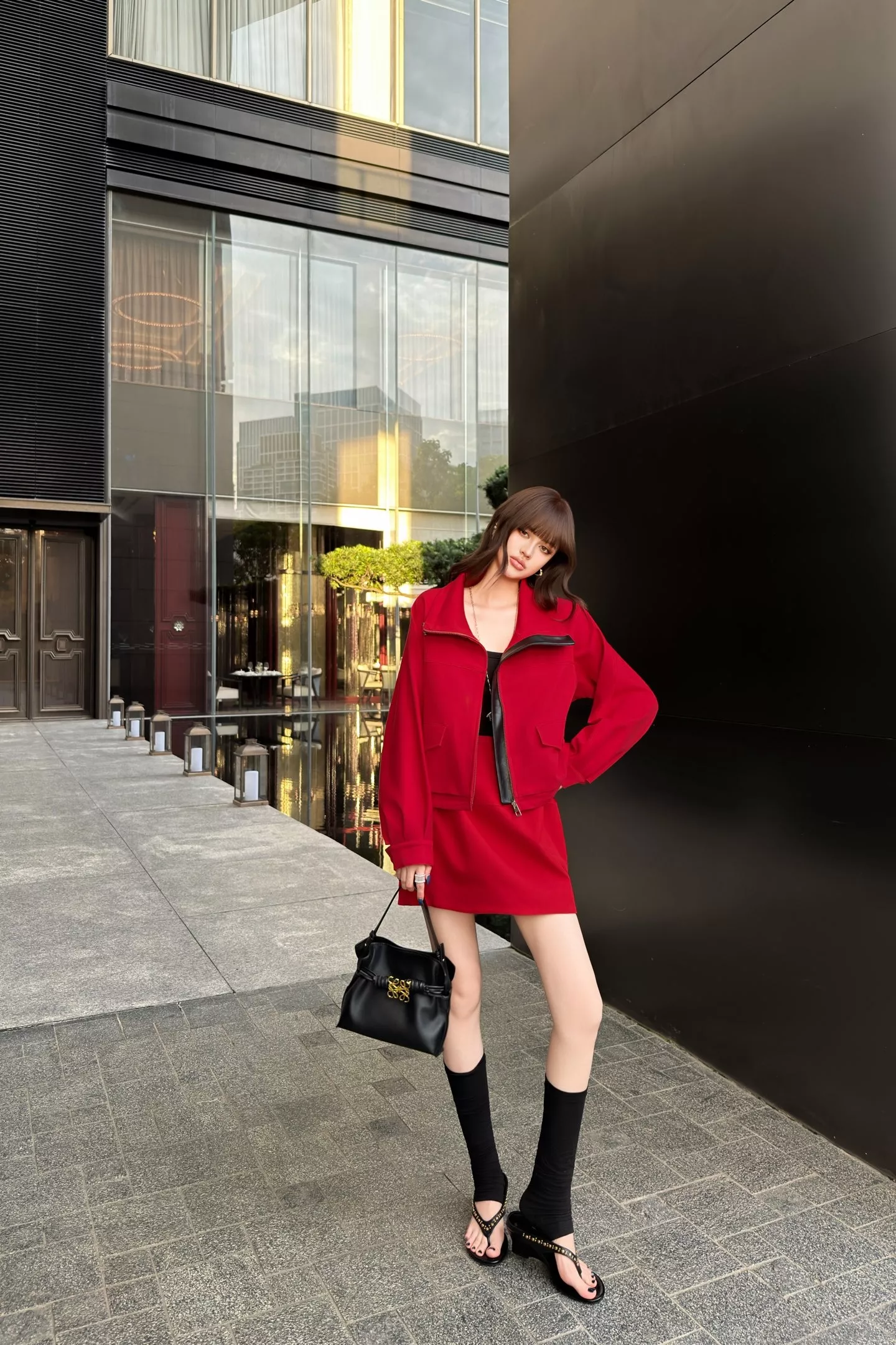 로에베 스탠드칼라 드로스트링 크롭 집업 재킷 상세 이미지 69