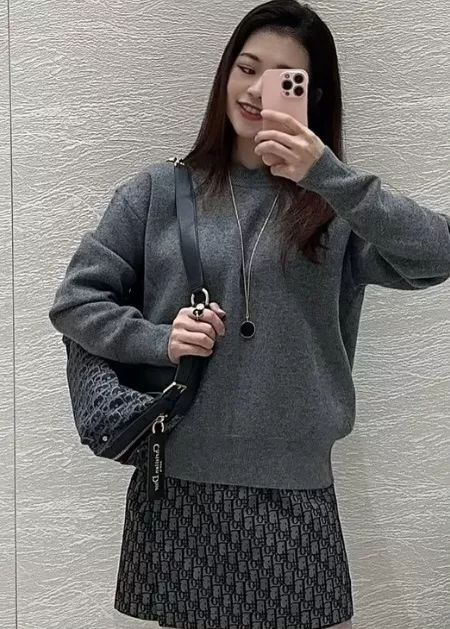 디올 오블리크 자카드 랩 스타일 큐롯 미니 스커트 상세 이미지 32