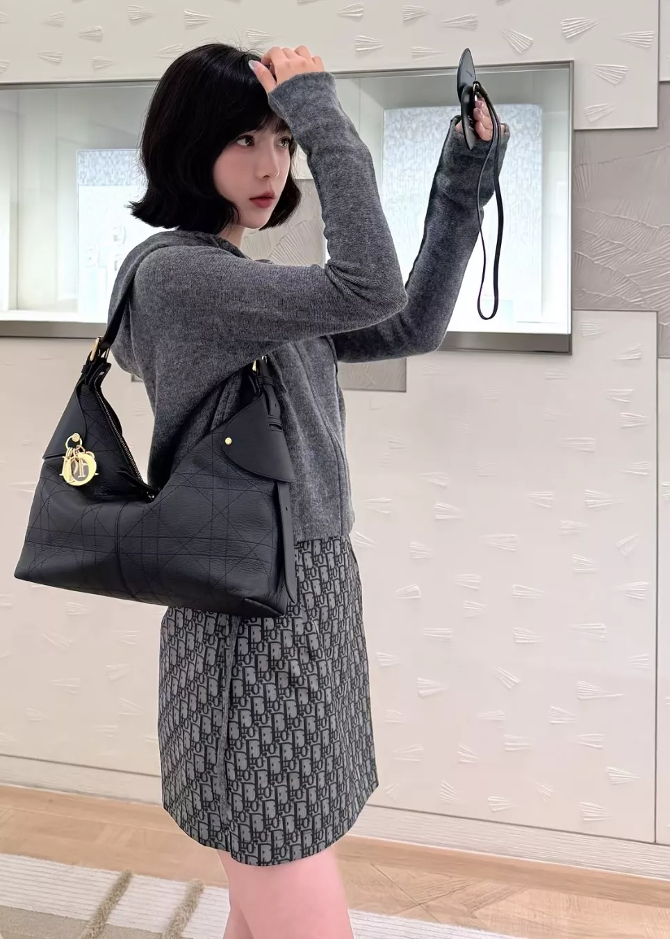 디올 오블리크 자카드 랩 스타일 큐롯 미니 스커트 상세 이미지 21