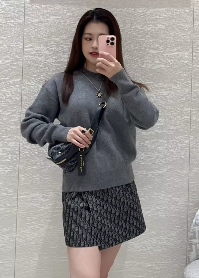 디올 오블리크 자카드 랩 스타일 큐롯 미니 스커트 상세 이미지 30