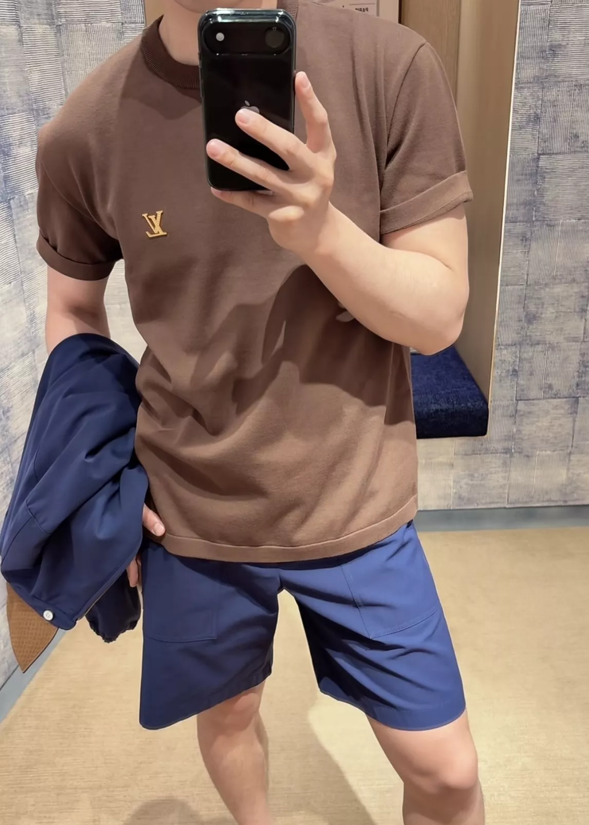 루이비통 코튼 니트 가죽 패치 반소매 니트 상세 이미지 20