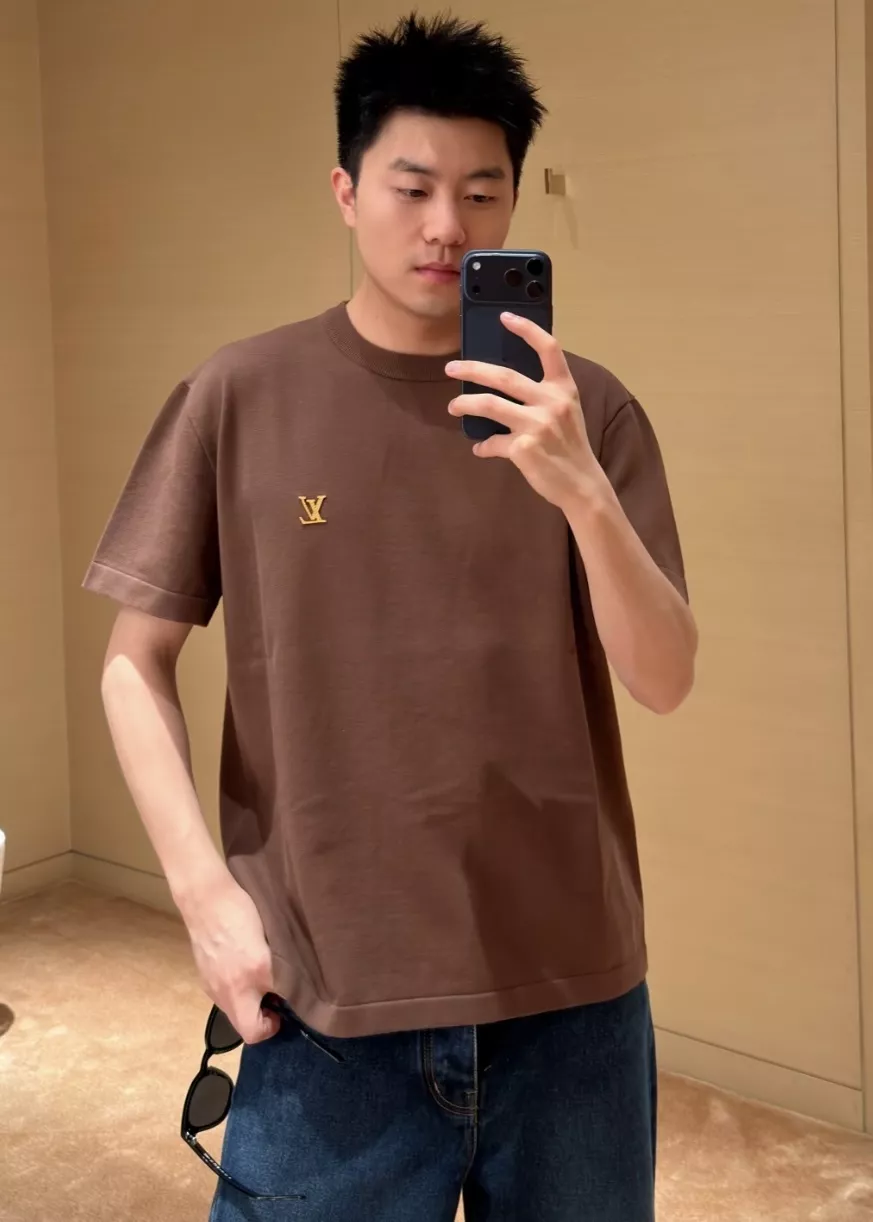 루이비통 코튼 니트 가죽 패치 반소매 니트 상세 이미지 23