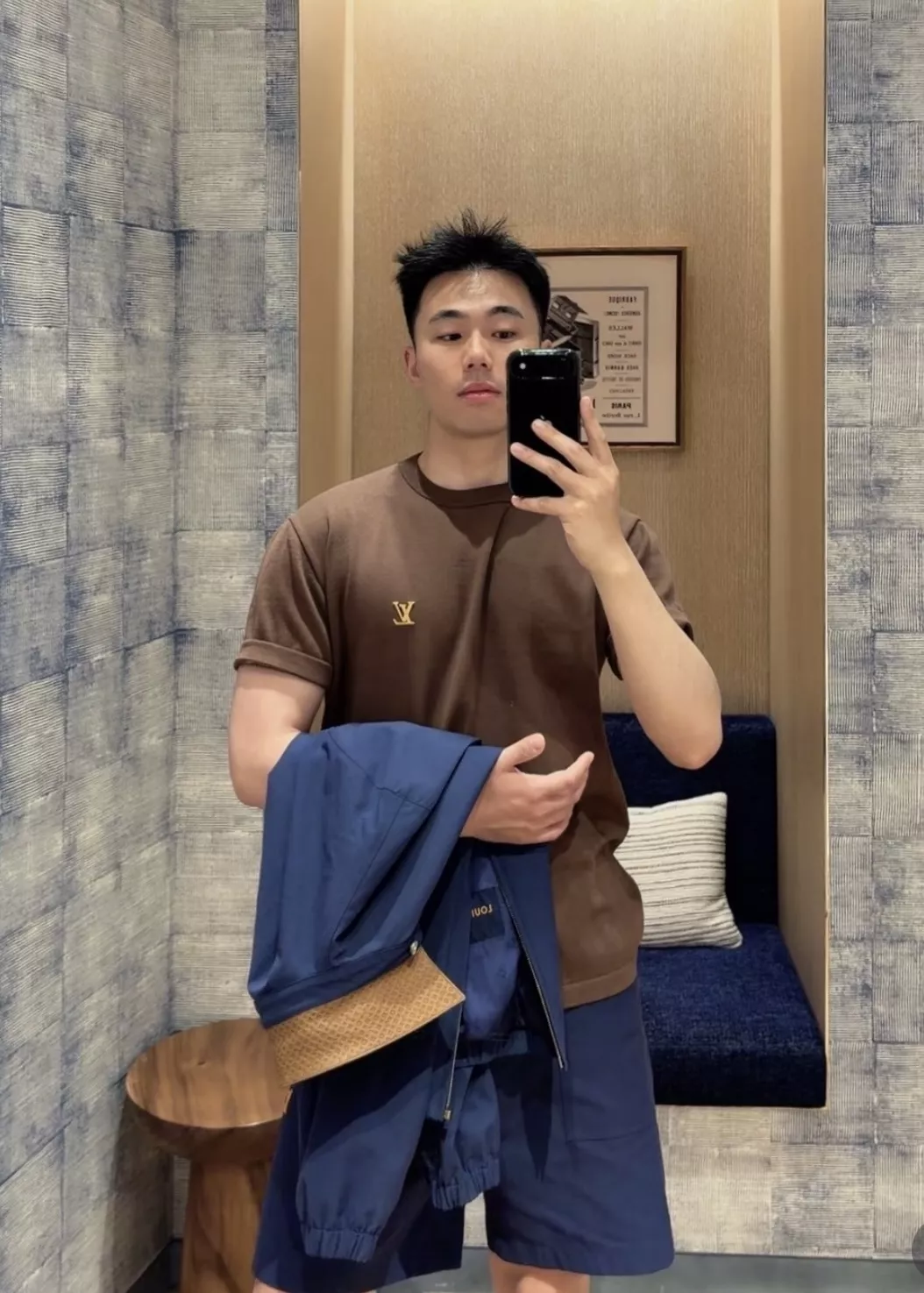 루이비통 코튼 니트 가죽 패치 반소매 니트 상세 이미지 19