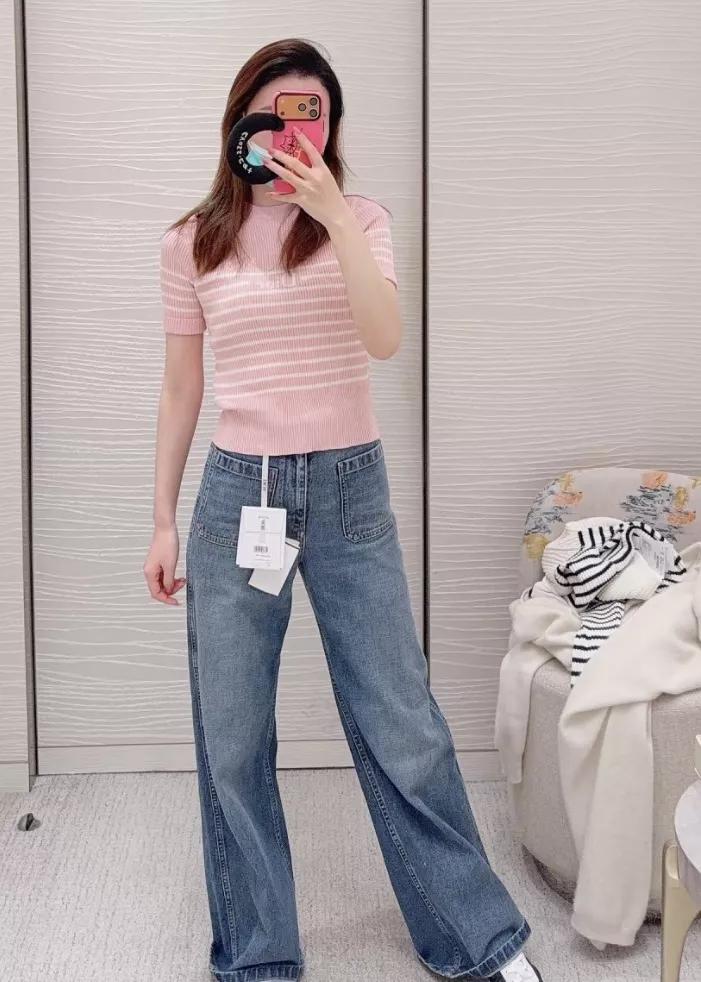 디올 스트라이프 인타르시아 슬림핏 반소매 니트 상세 이미지 35