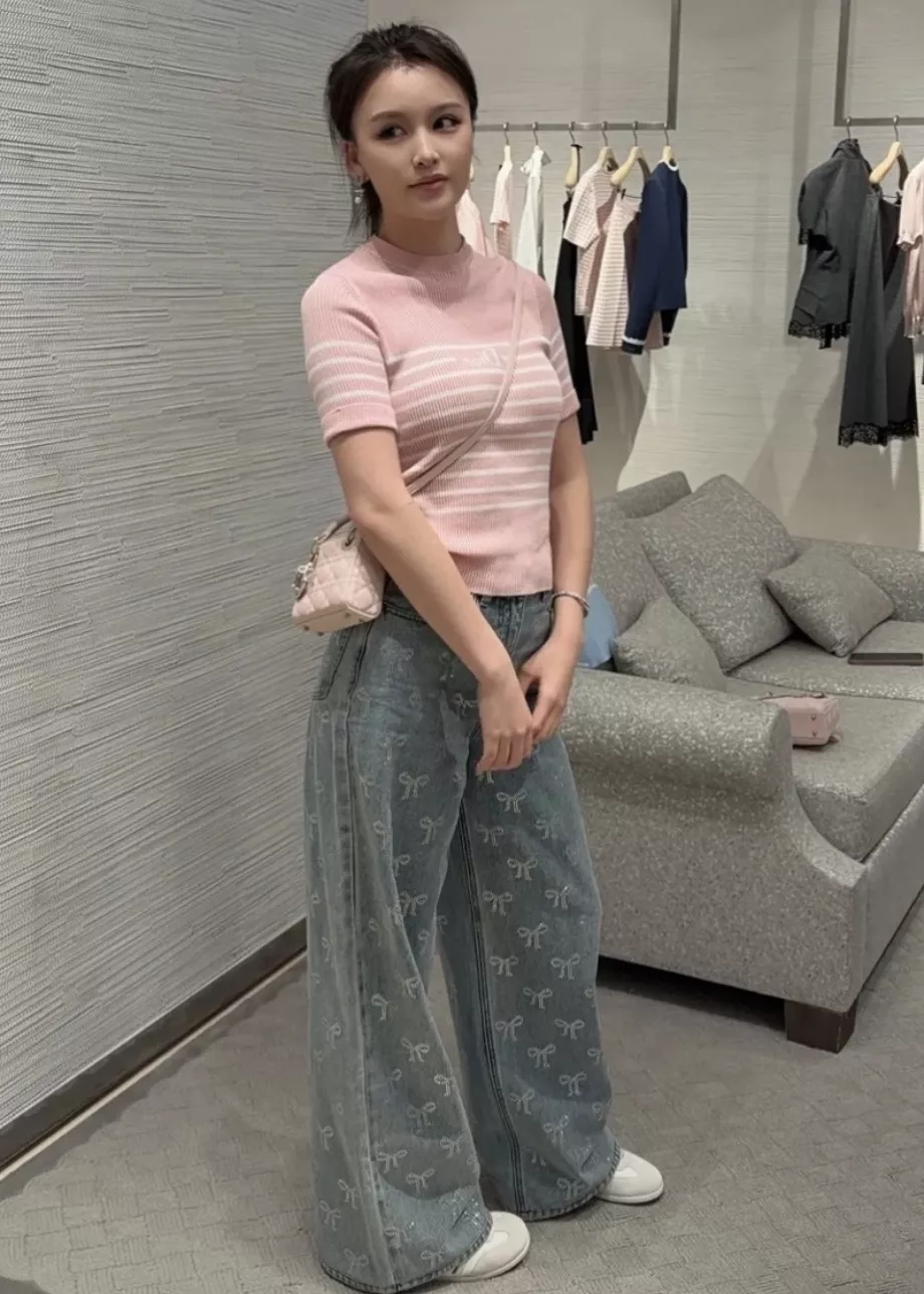 디올 스트라이프 인타르시아 슬림핏 반소매 니트 상세 이미지 30