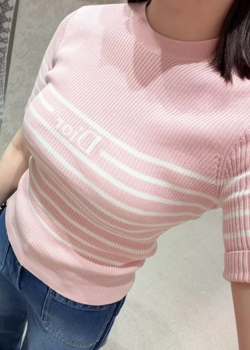 디올 스트라이프 인타르시아 슬림핏 반소매 니트 상세 이미지 36