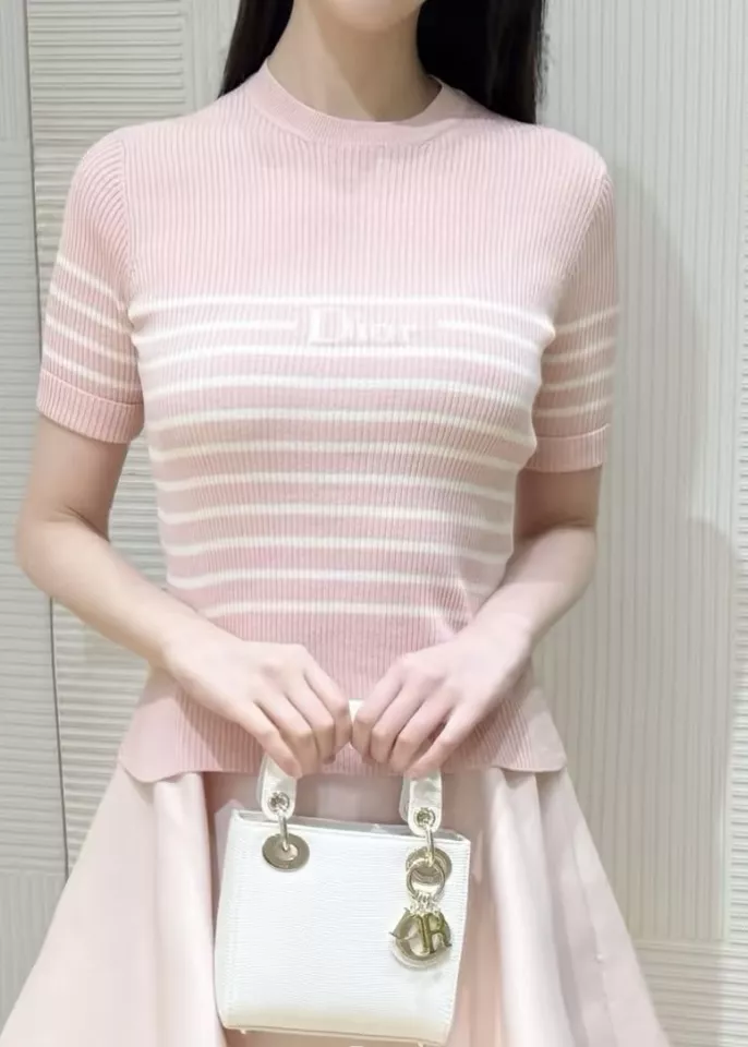 디올 스트라이프 인타르시아 슬림핏 반소매 니트 상세 이미지 20