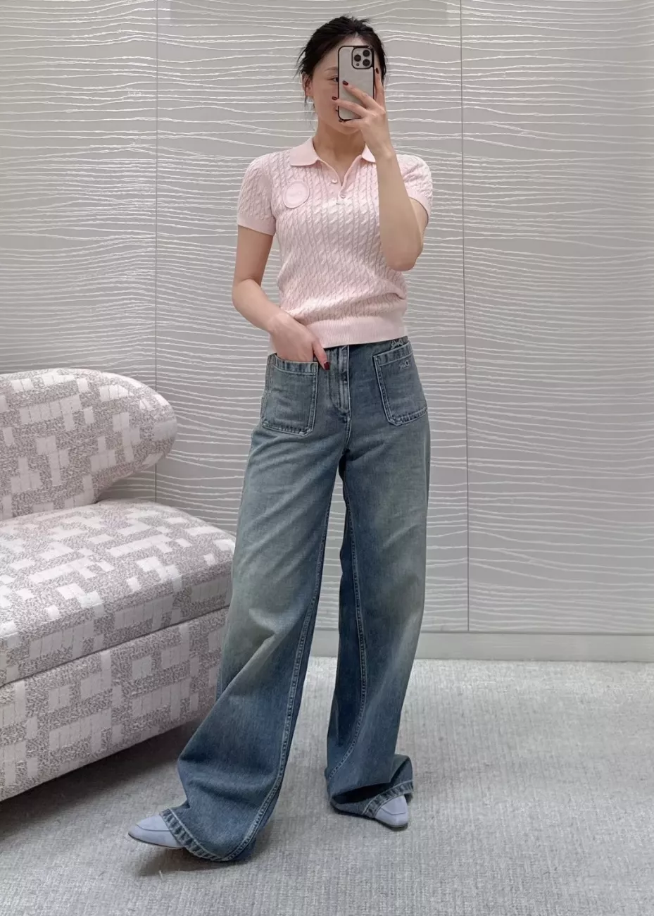 디올 꽈배기 폴로 칼라 반소매 니트 상세 이미지 36