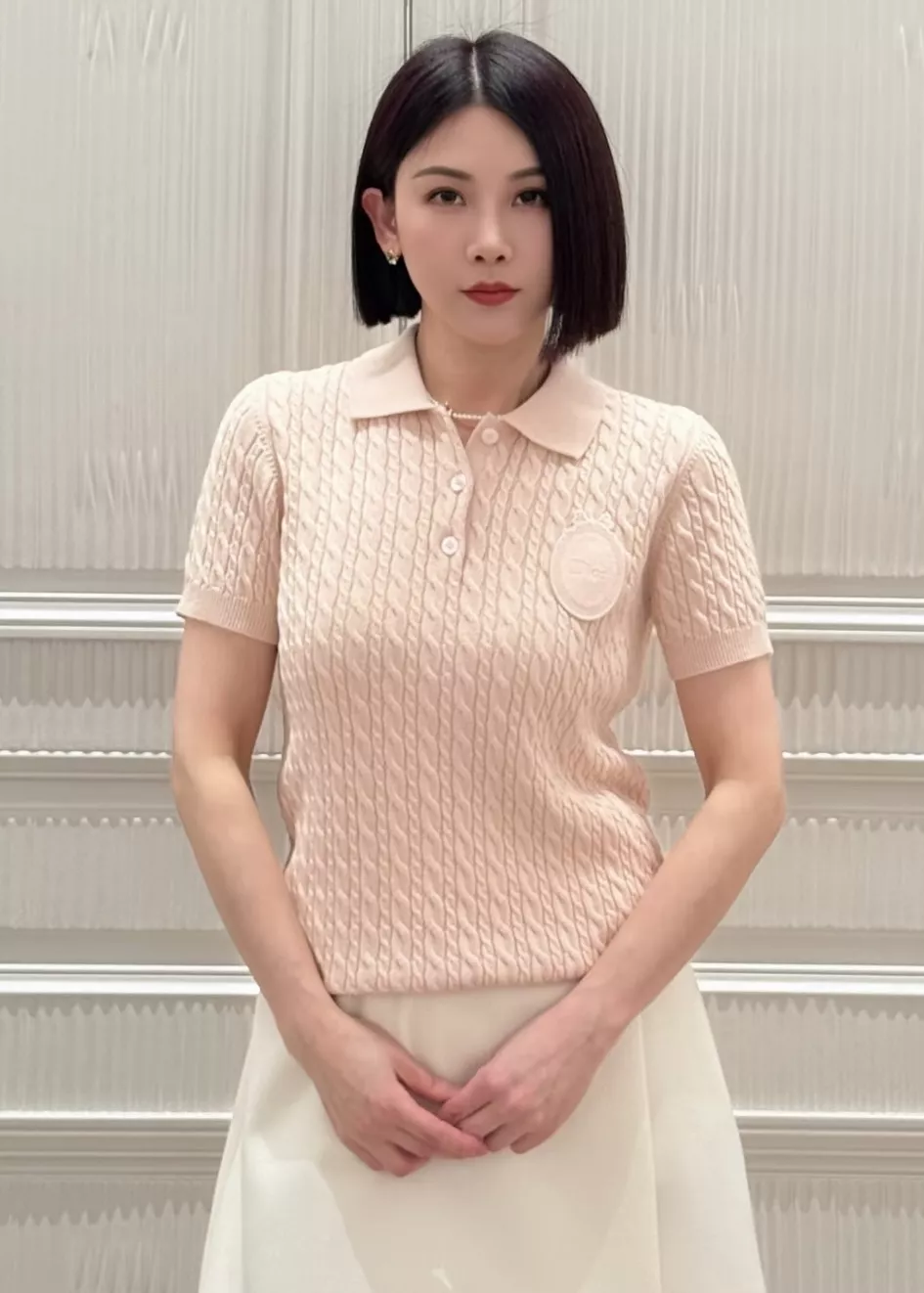 디올 꽈배기 폴로 칼라 반소매 니트 상세 이미지 23