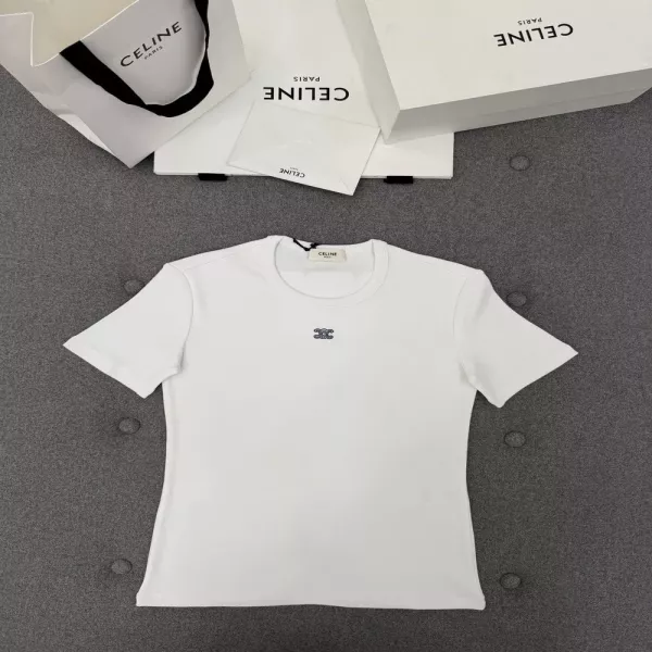 셀린느 자수 로고 코튼 루즈핏 반소매 티셔츠