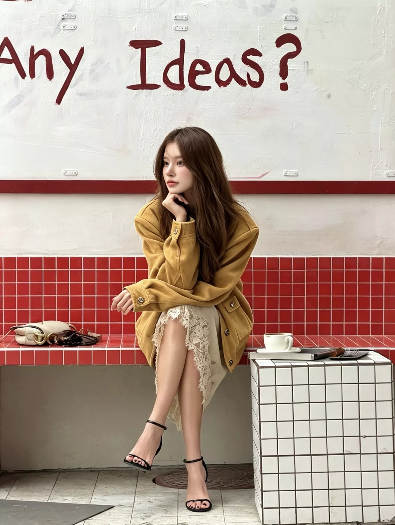 샤넬 스웨이드 질감 크롭 버튼 바시티 재킷 상세 이미지 16