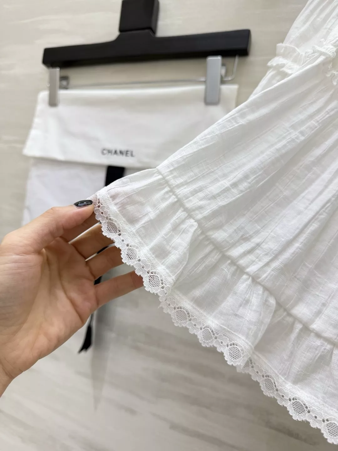 샤넬 레이스 캉캉 하이웨이스트 미니 스커트 상세 이미지 6