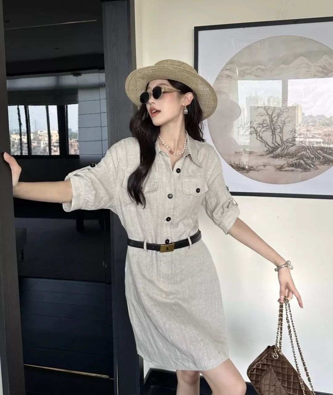랄프로렌 리넨 포켓 벨트 셔츠 원피스 상세 이미지 17