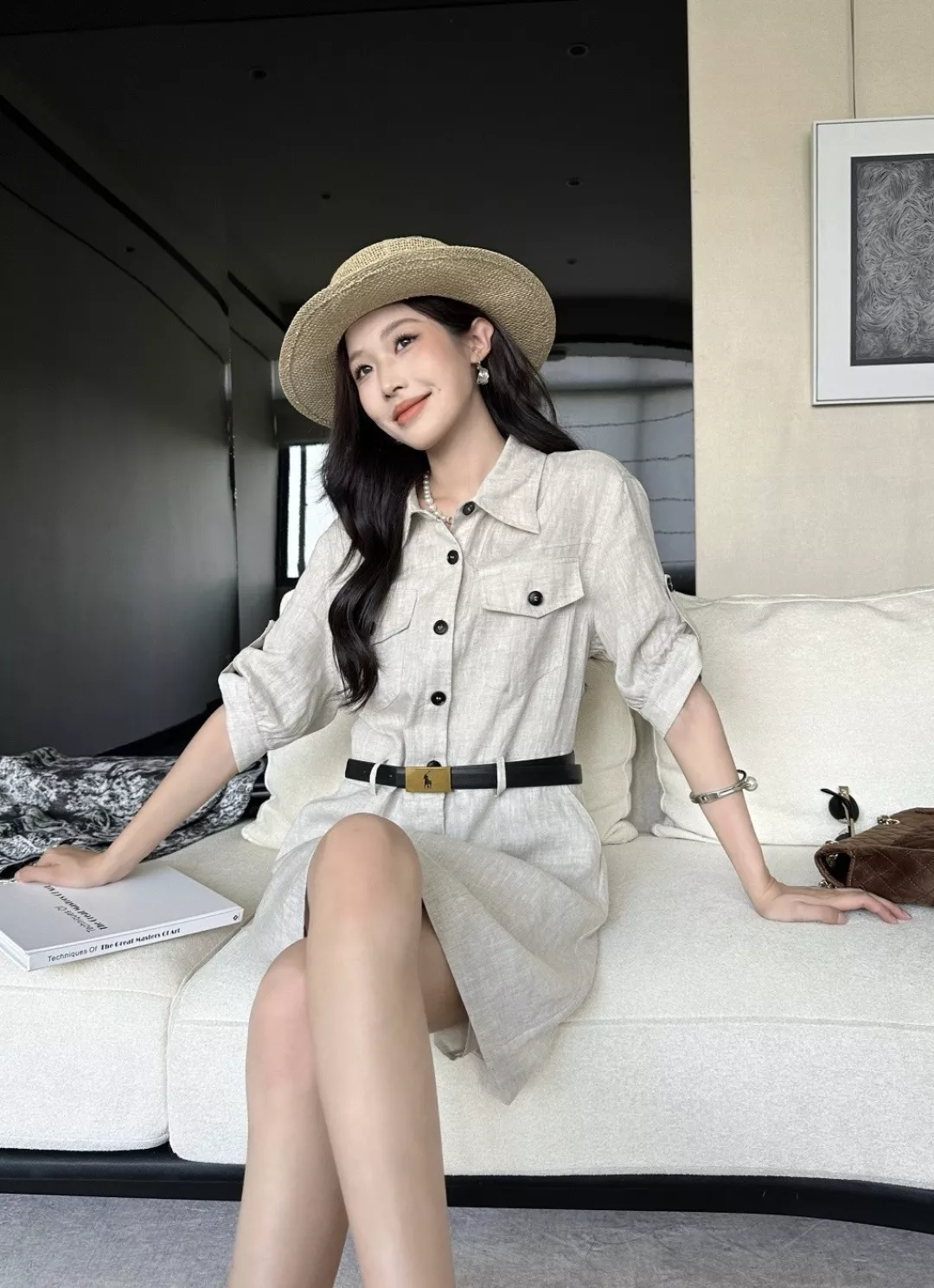 랄프로렌 리넨 포켓 벨트 셔츠 원피스 상세 이미지 14