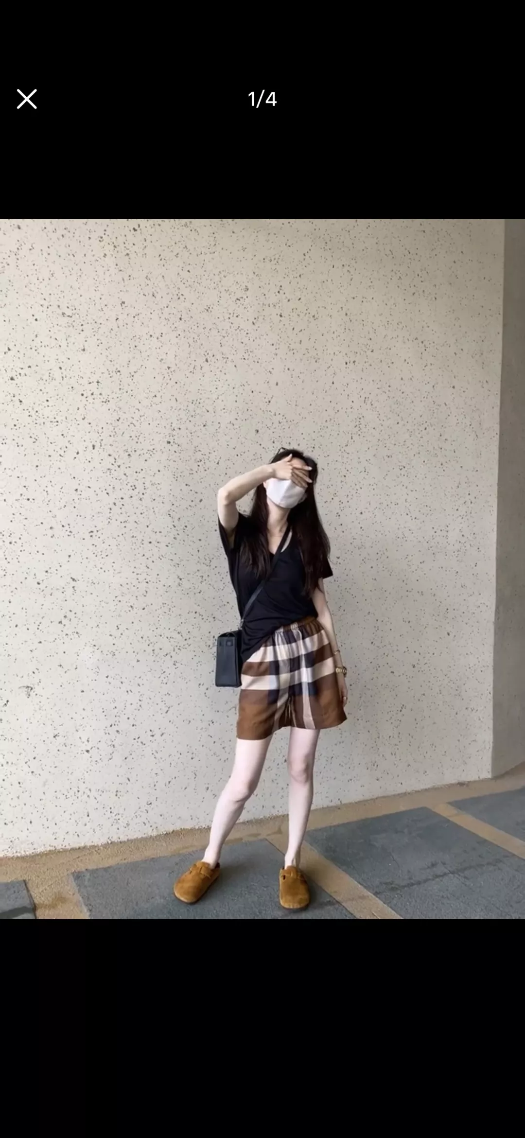 버버리 체크 패턴 밴딩 와이드 하프 팬츠 상세 이미지 13