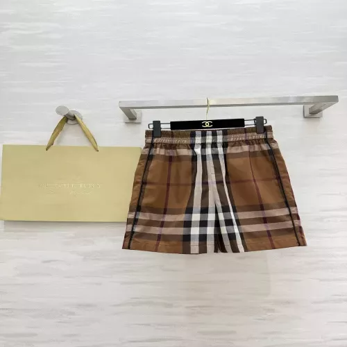버버리 체크 패턴 밴딩 와이드 하프 팬츠