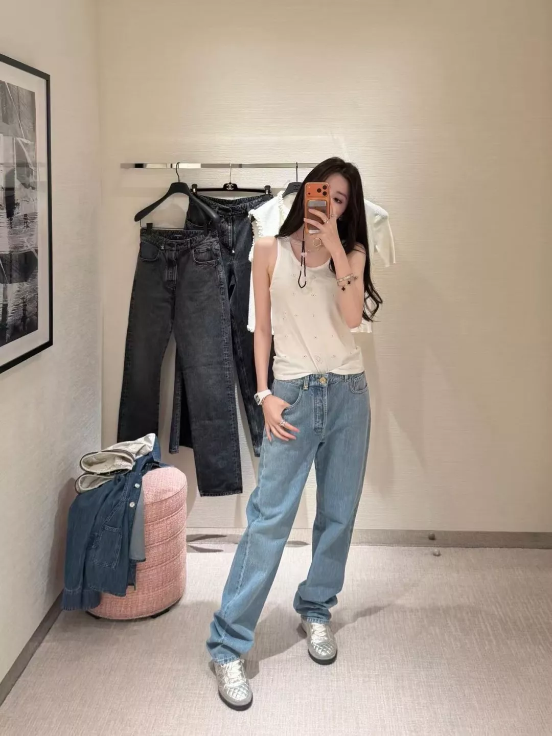 샤넬 슬림핏 스키니 데님 팬츠 상세 이미지 17