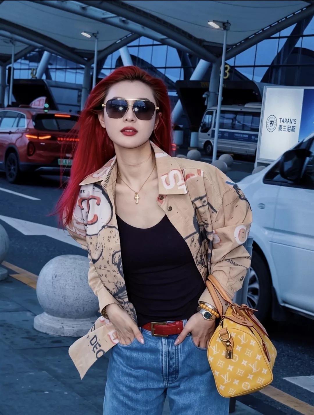 샤넬 그래피티 레터 프린트 오버핏 리넨 긴소매 셔츠 상세 이미지 10