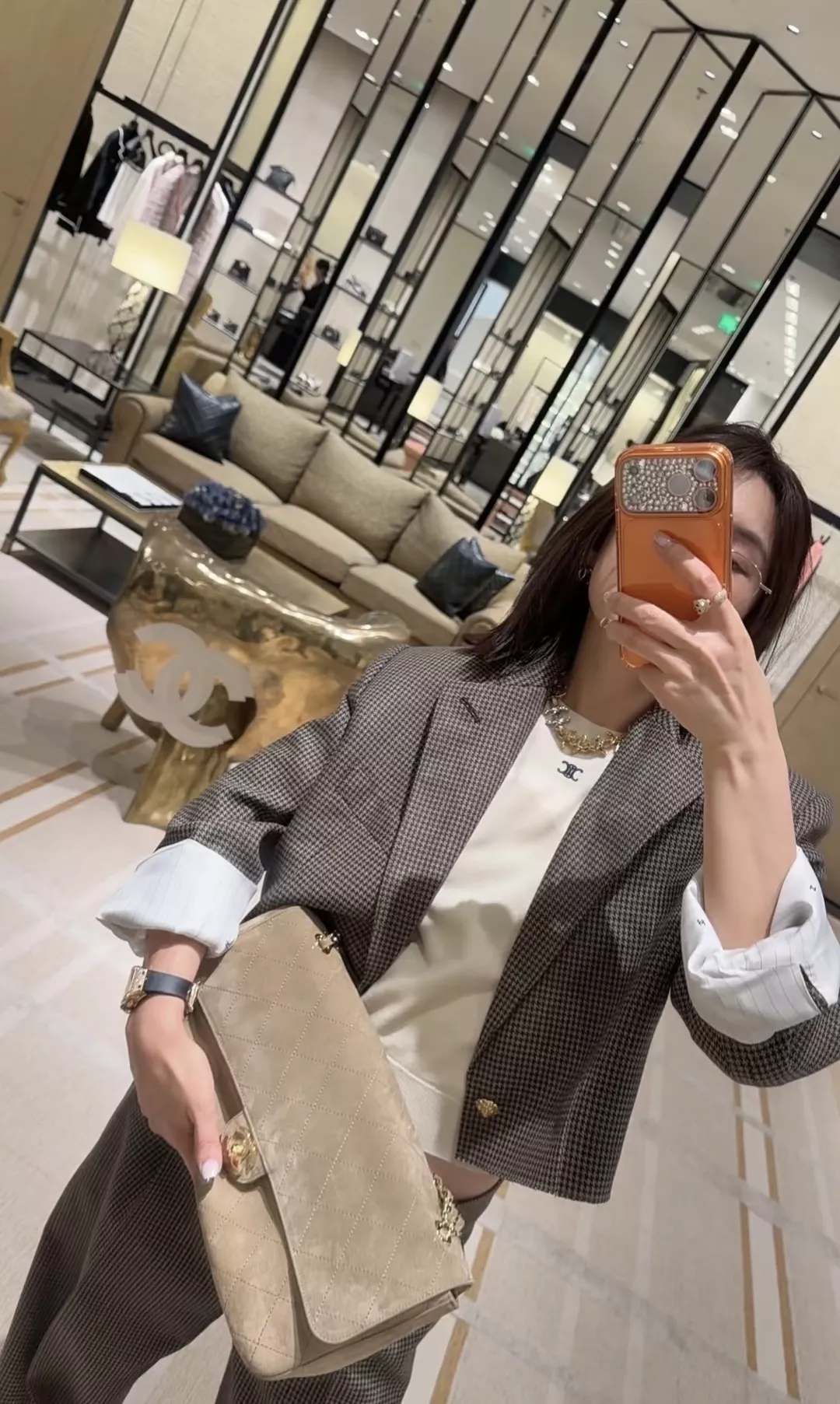 샤넬 하운드투스 프린지 크롭 정장 재킷 상세 이미지 13