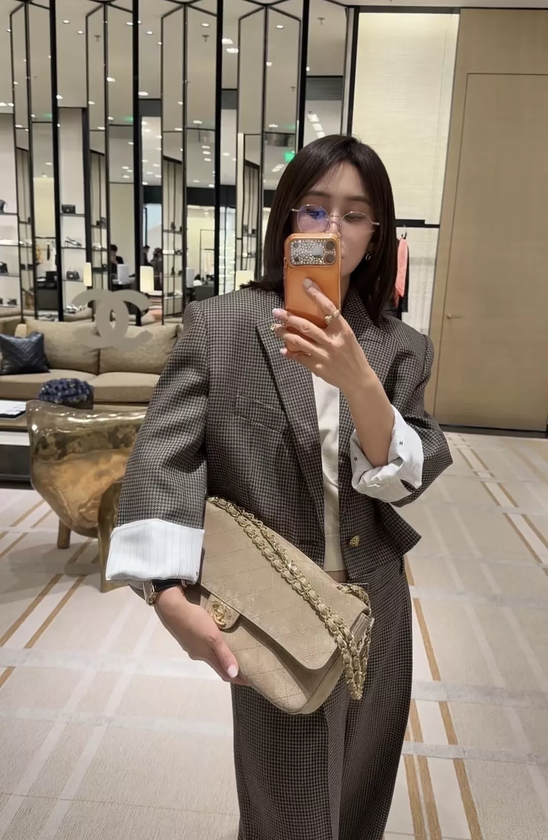 샤넬 하운드투스 프린지 크롭 정장 재킷 상세 이미지 12