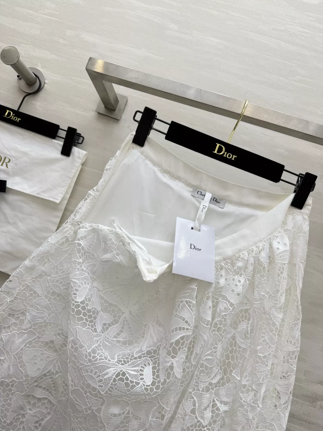 디올 버터플라이 레이스 A라인 롱 스커트 상세 이미지 7