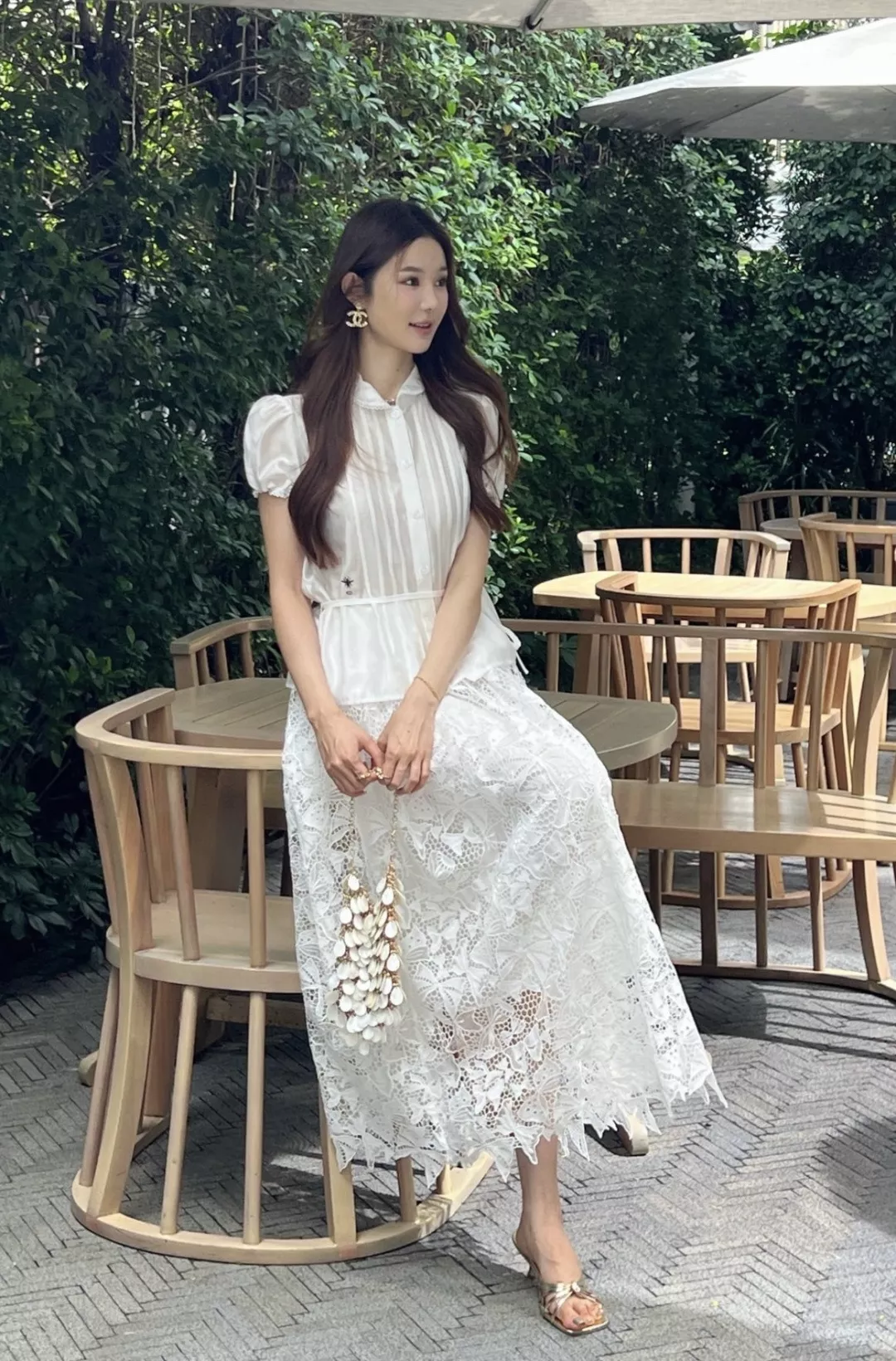 디올 버터플라이 레이스 A라인 롱 스커트 상세 이미지 11