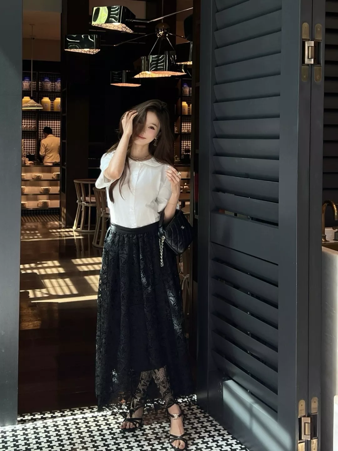 디올 버터플라이 레이스 플레어 롱 스커트 상세 이미지 17