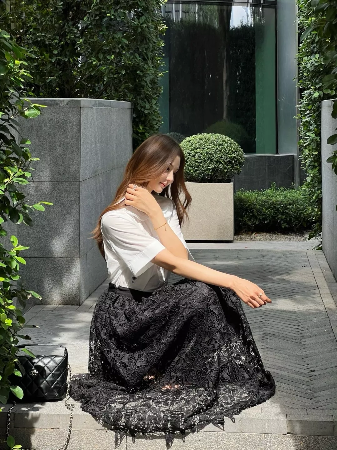 디올 버터플라이 레이스 플레어 롱 스커트 상세 이미지 18