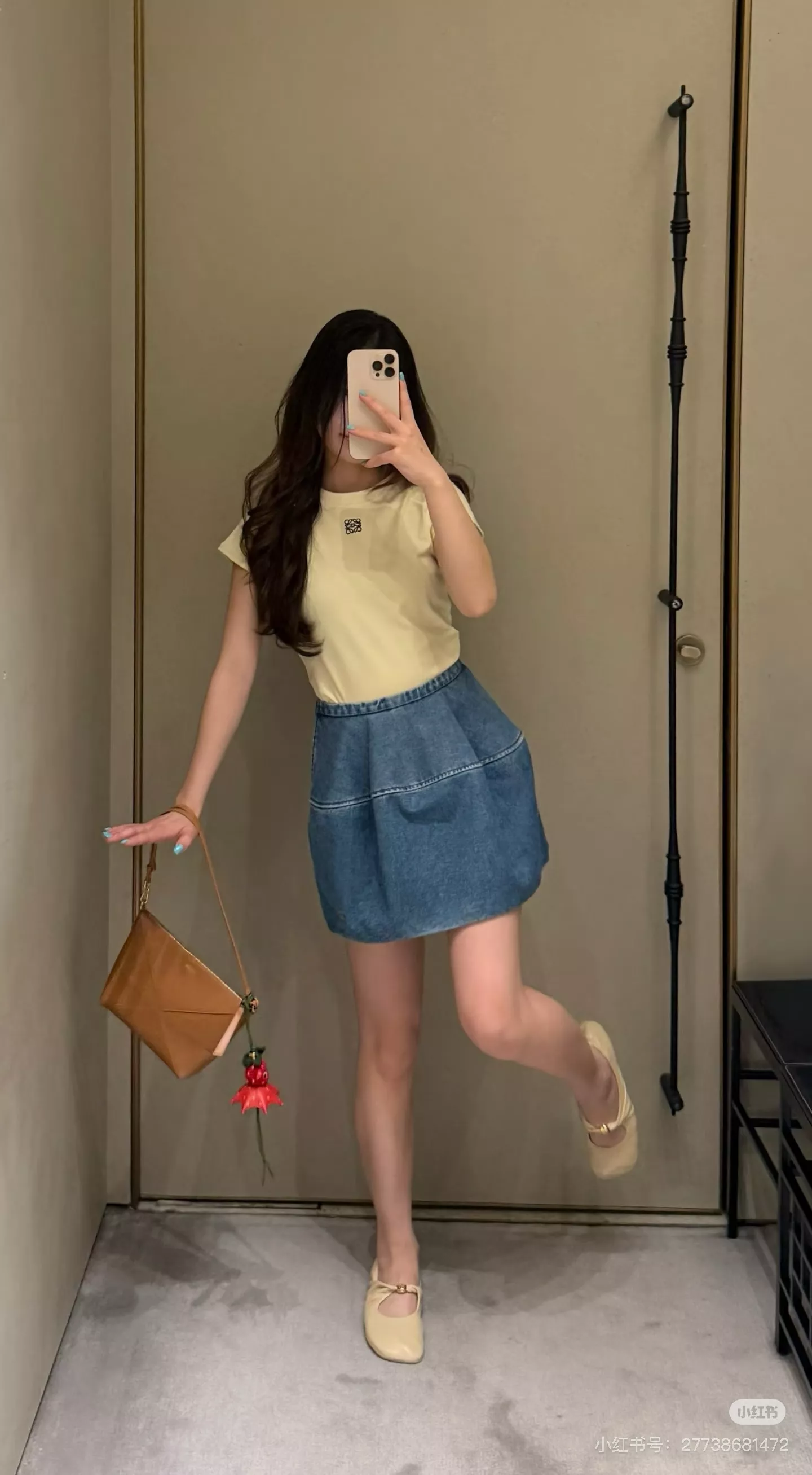 로에베 벌룬 실루엣 워싱 데님 미니 스커트 상세 이미지 13