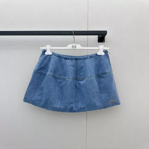 로에베 벌룬 실루엣 워싱 데님 미니 스커트