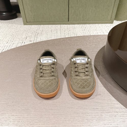 샤넬 퀼팅 스웨이드 가죽 독일군 로우탑 스니커즈