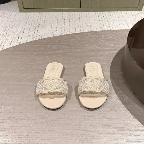샤넬 더블C 메쉬 램스킨 플랫 슬리퍼