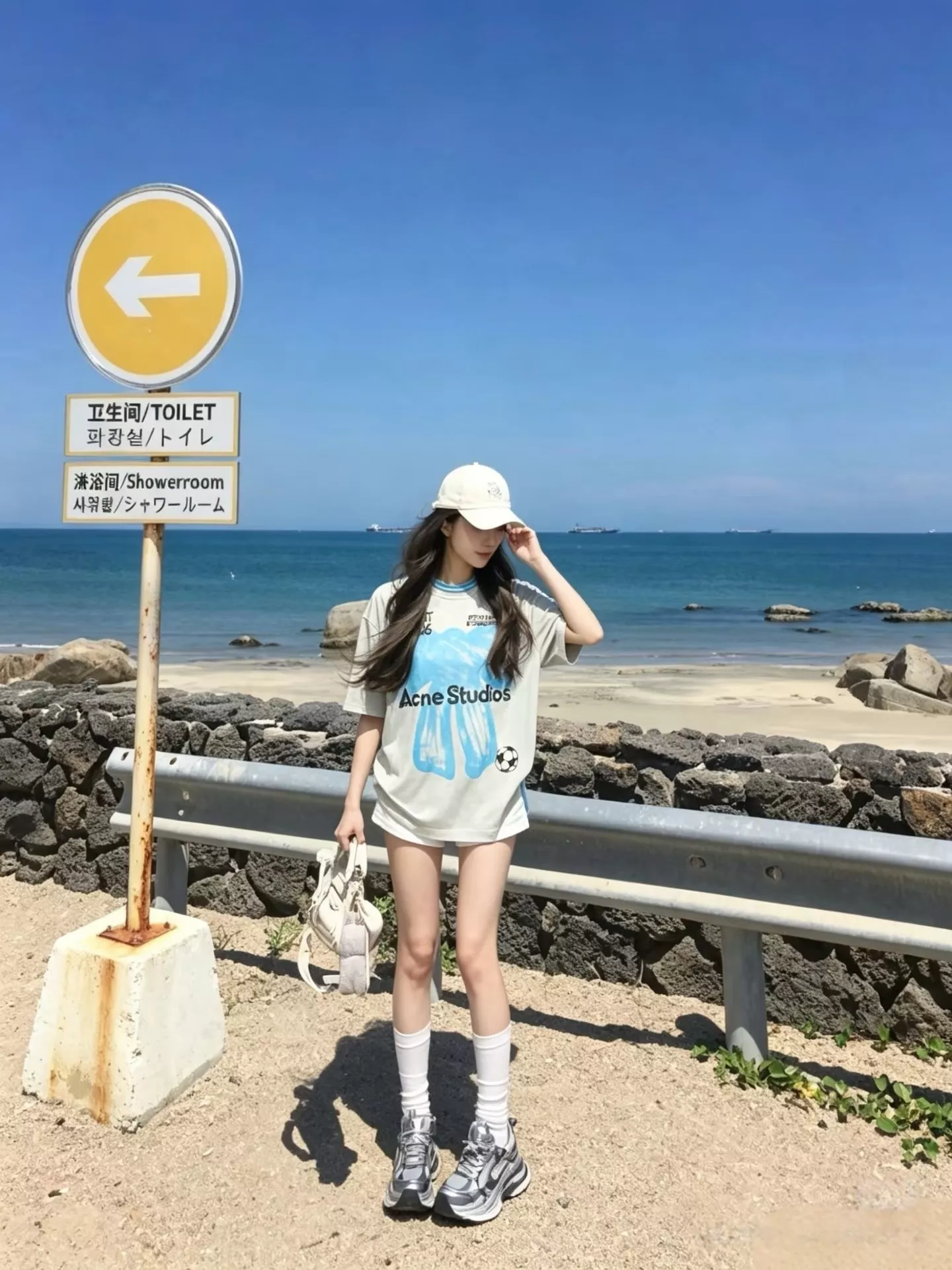 아크네스튜디오 그래픽 프린트 반소매 티셔츠 상세 이미지 65