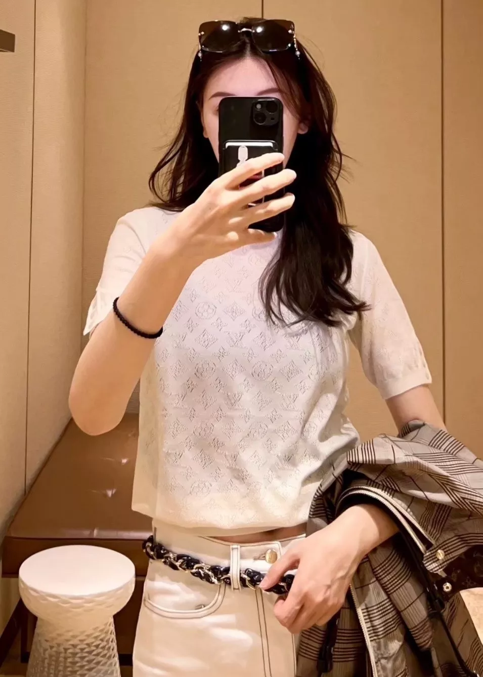 루이비통 메리노 울 케이블 반소매 니트 상세 이미지 64