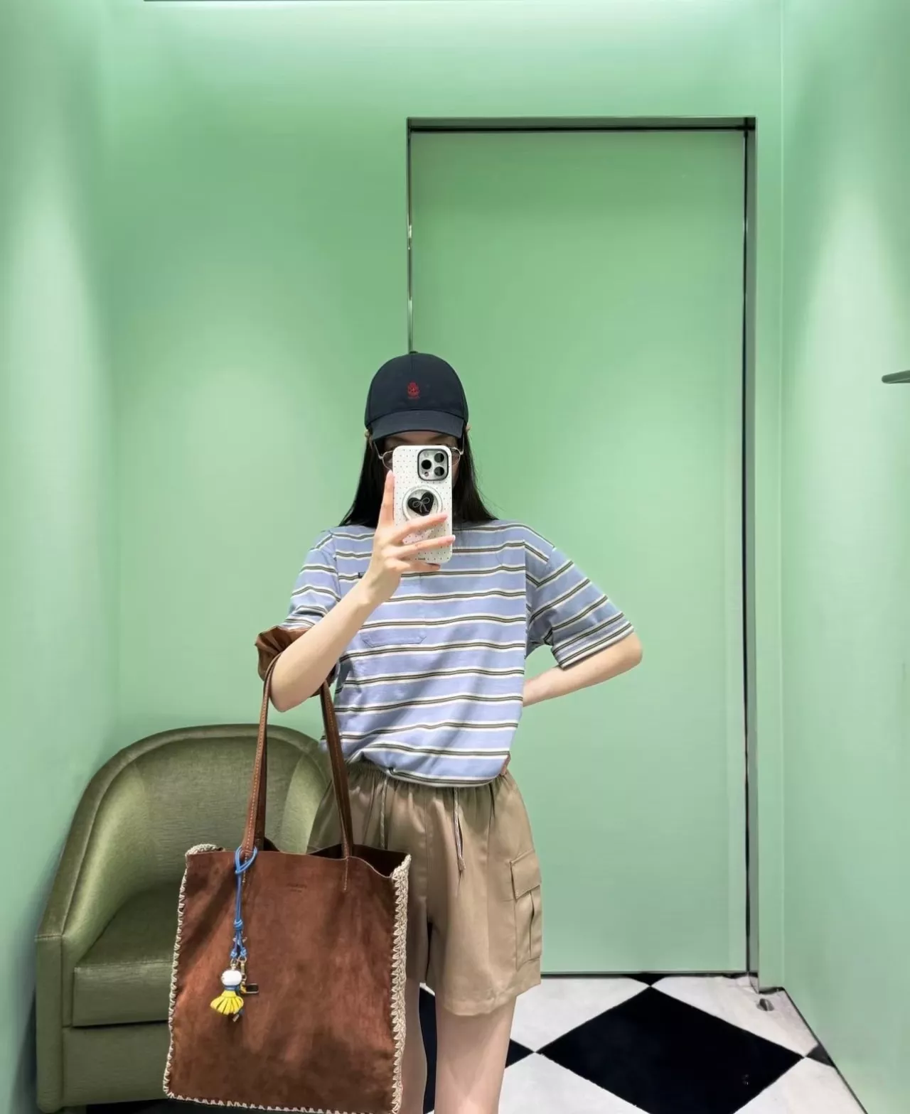 프라다 스트라이프 크루넥 반소매 티셔츠 상세 이미지 61