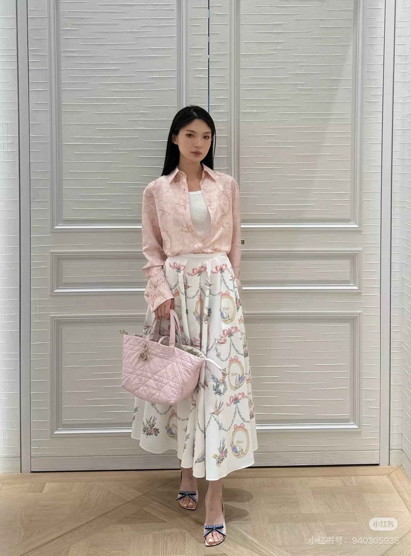 디올 이비에라 플라워 프린트 코튼 롱 스커트 상세 이미지 14