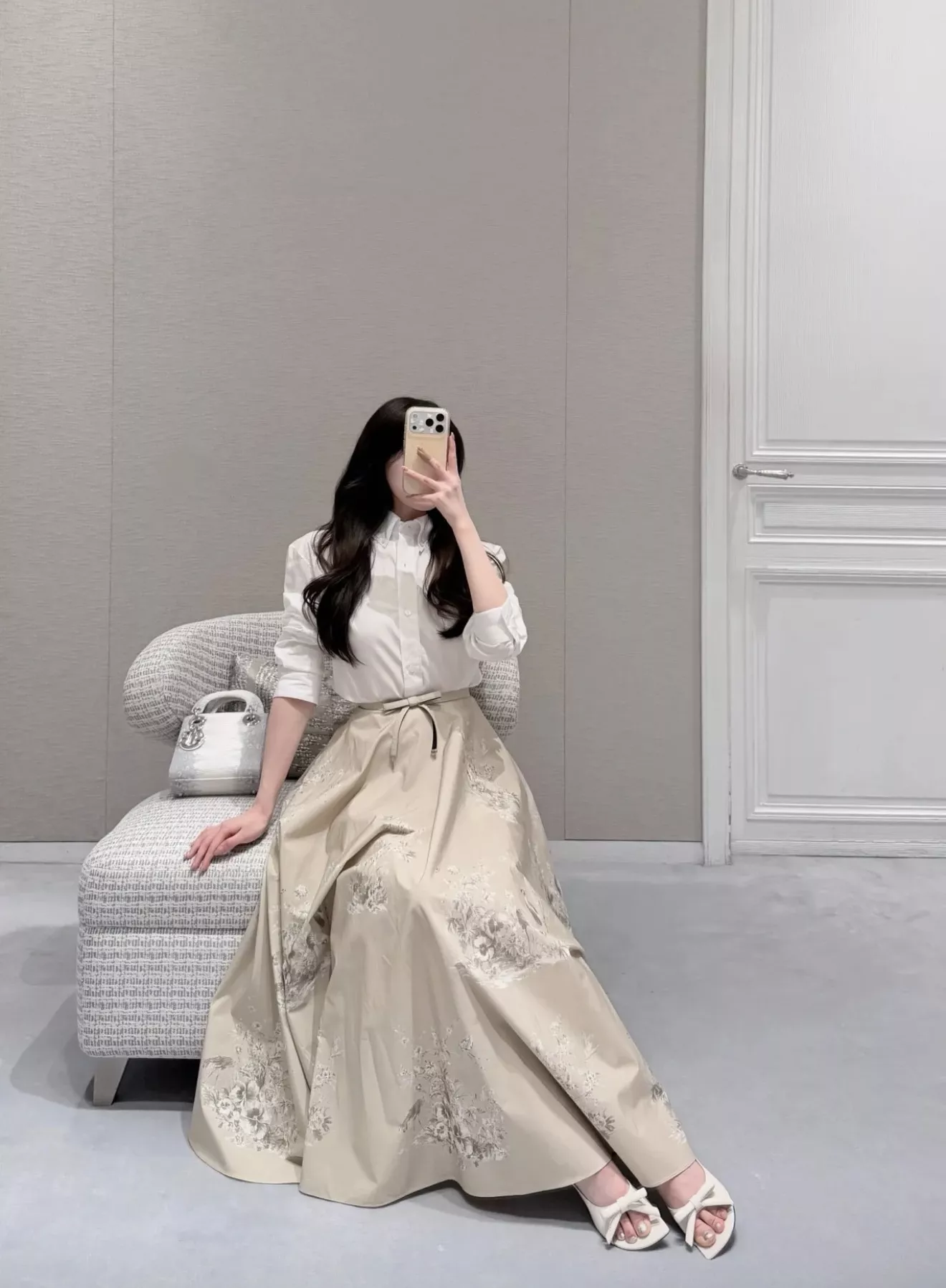 디올 이비자 루이 프린트 코튼 롱 스커트 상세 이미지 17