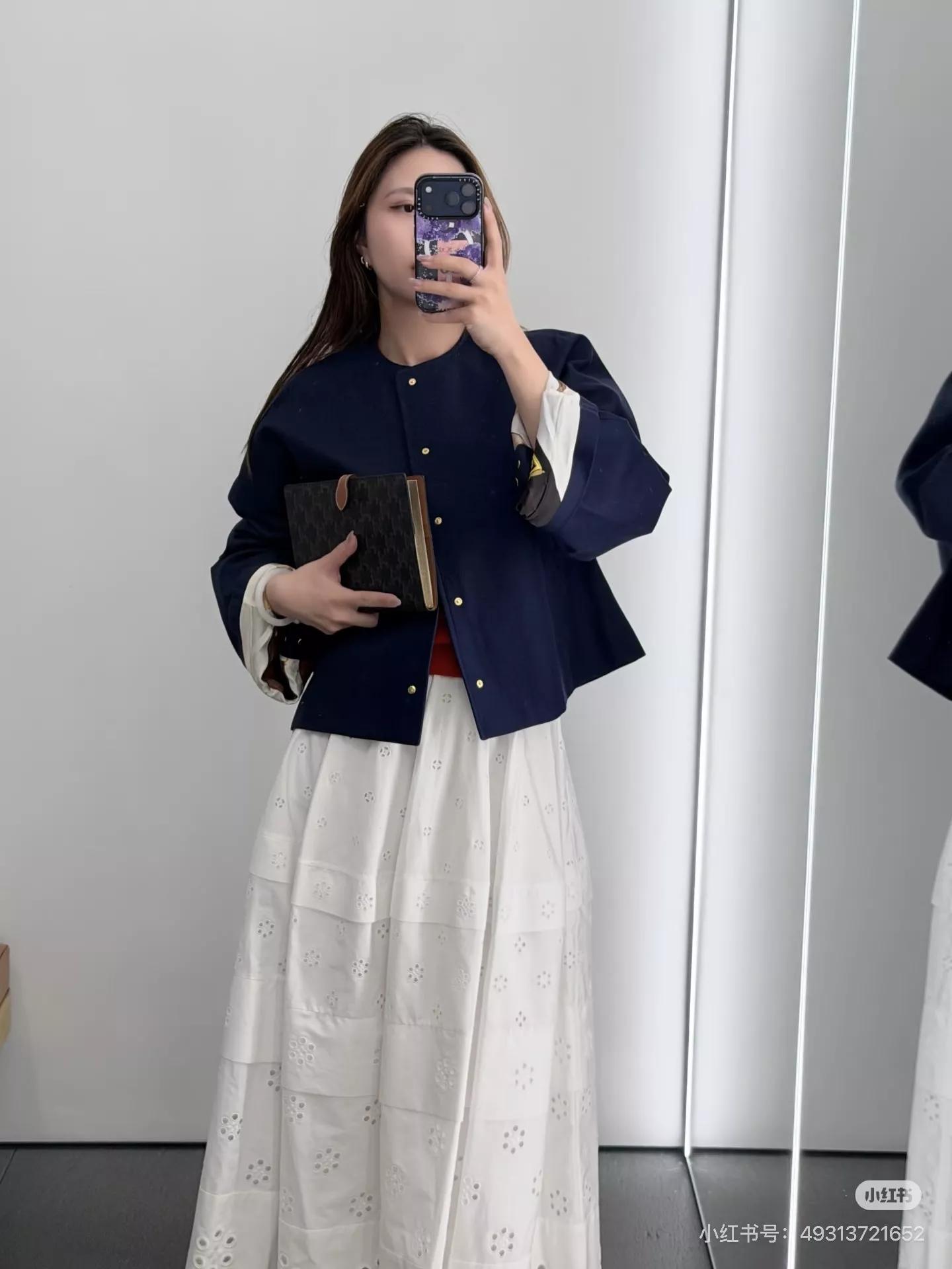 셀린느 플라워 펀칭 자수 캉캉 롱 스커트 상세 이미지 23