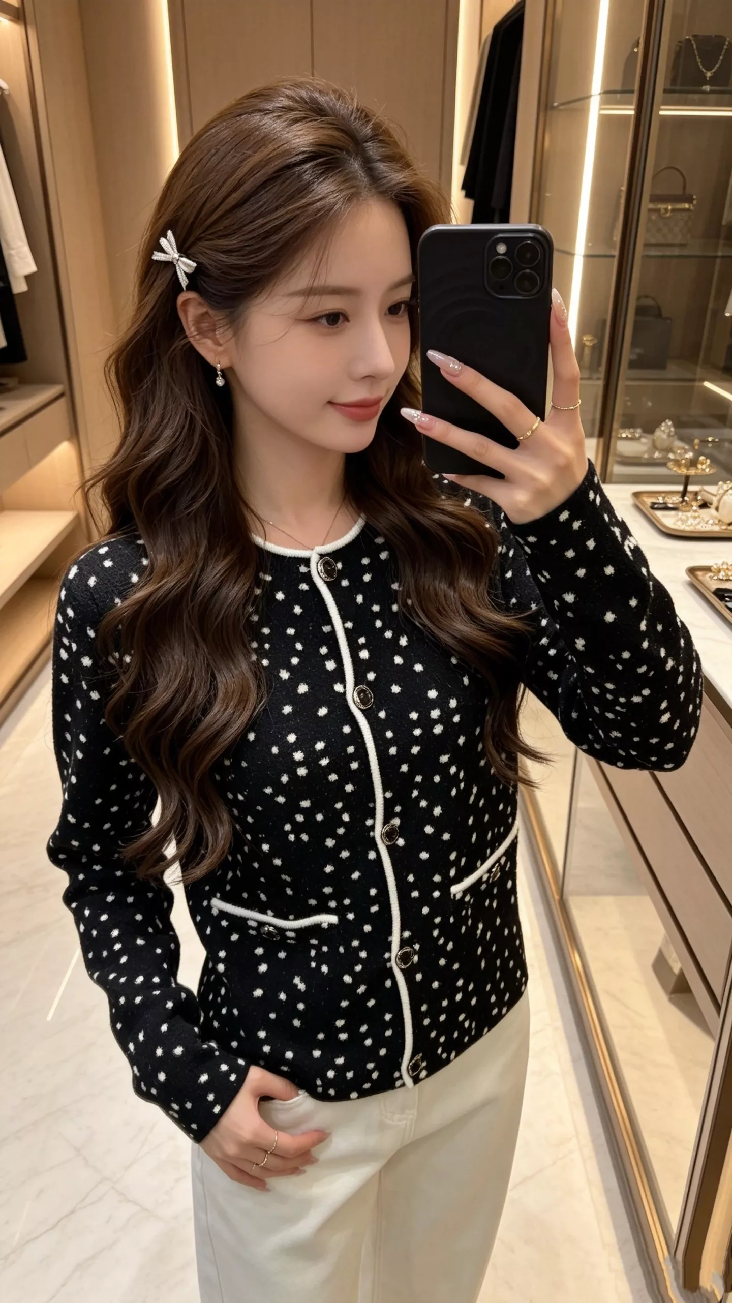 샤넬 스타라이트 더블C 로고 자카드 트위드 재킷 상세 이미지 13