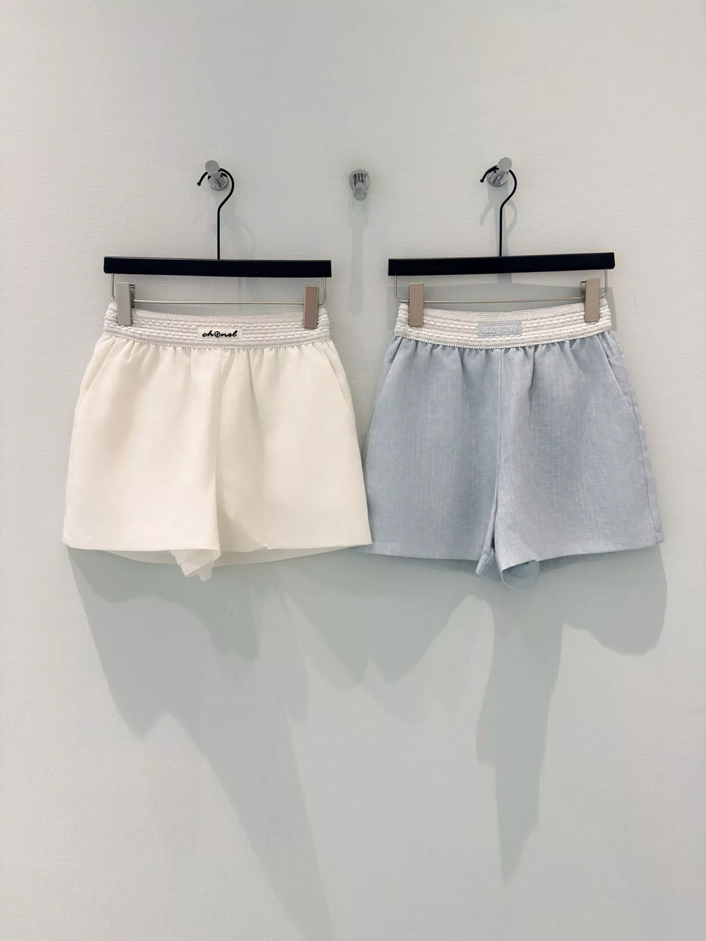 샤넬 자수 포인트 린넨 라이오셀 A라인 하프 팬츠 상세 이미지 1
