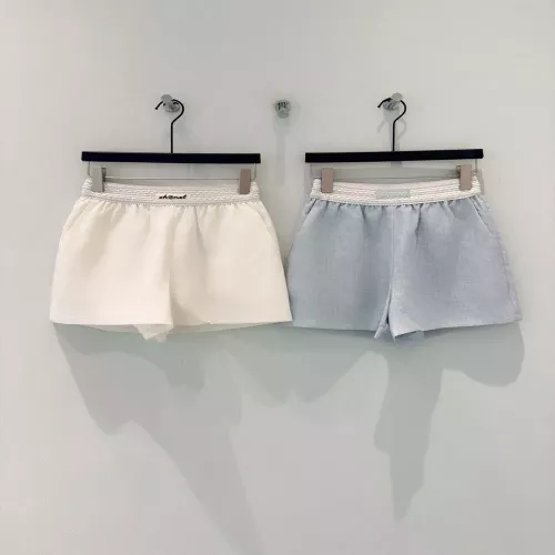 샤넬 자수 포인트 린넨 라이오셀 A라인 하프 팬츠