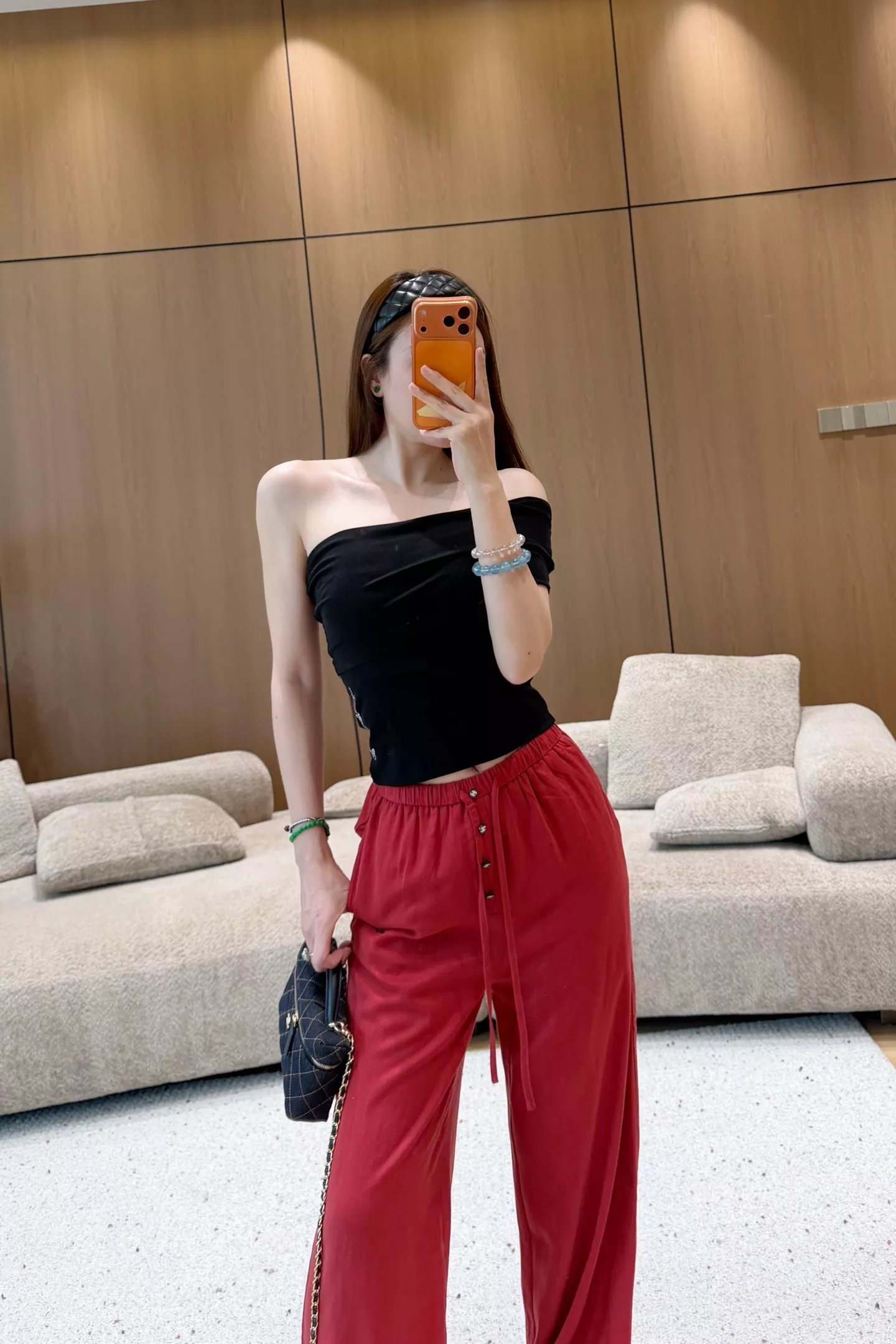 샤넬 버튼 자수 텐셀 린넨 와이드 팬츠 상세 이미지 11