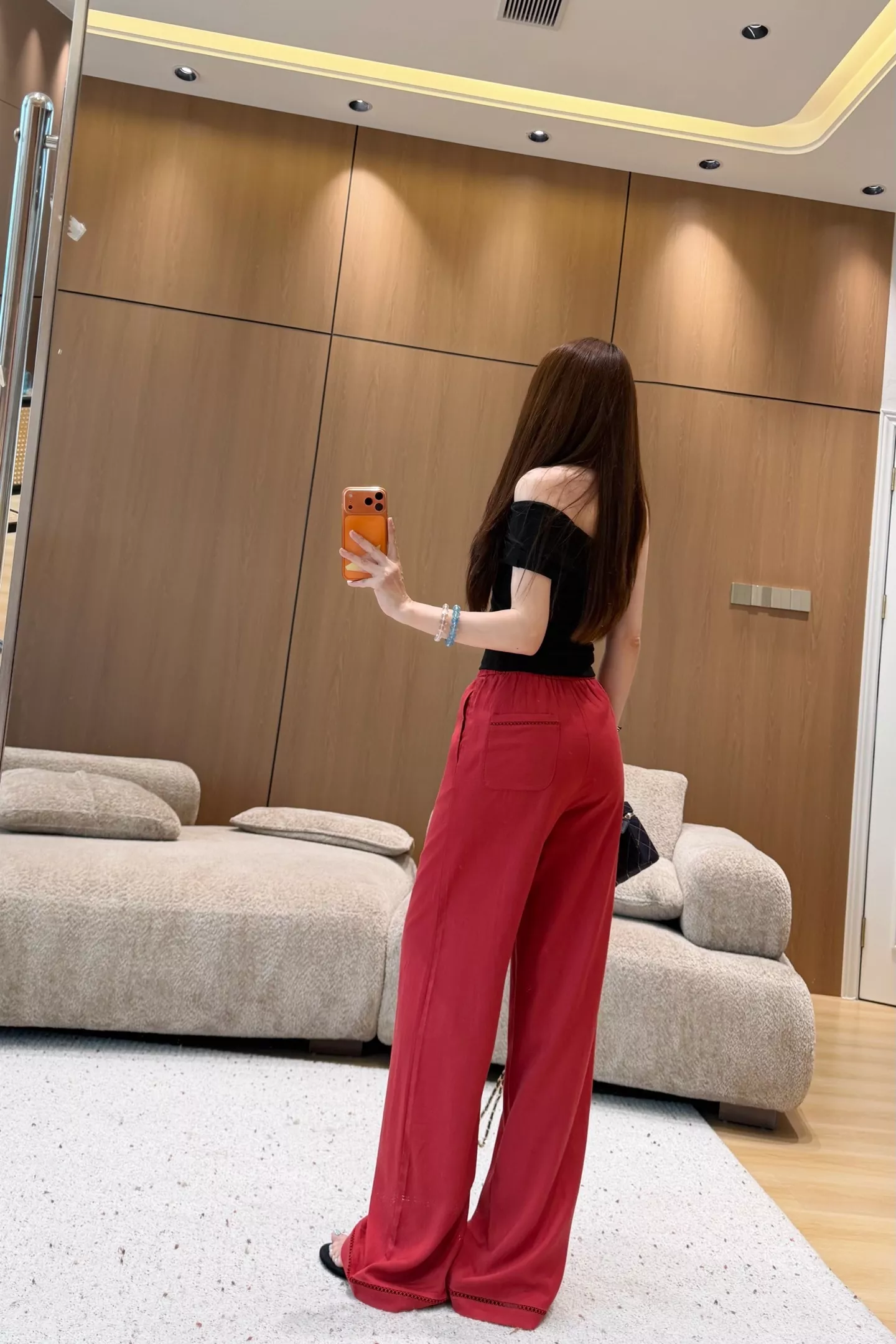샤넬 버튼 자수 텐셀 린넨 와이드 팬츠 상세 이미지 12