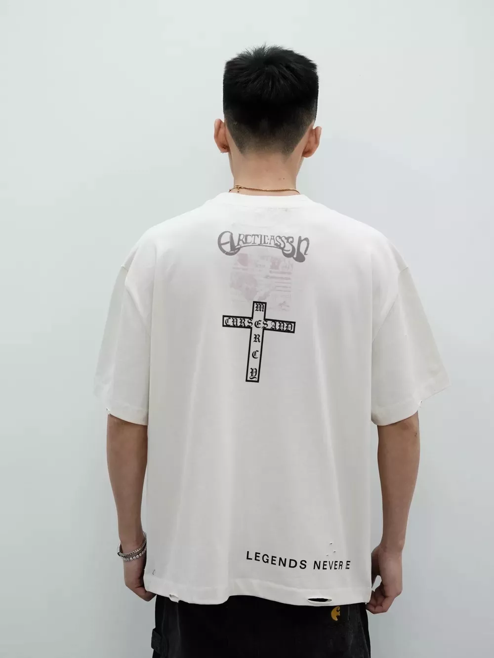 팔리할리우드 빈티지 워싱 레전드 자수 박시 반소매 티셔츠 상세 이미지 30