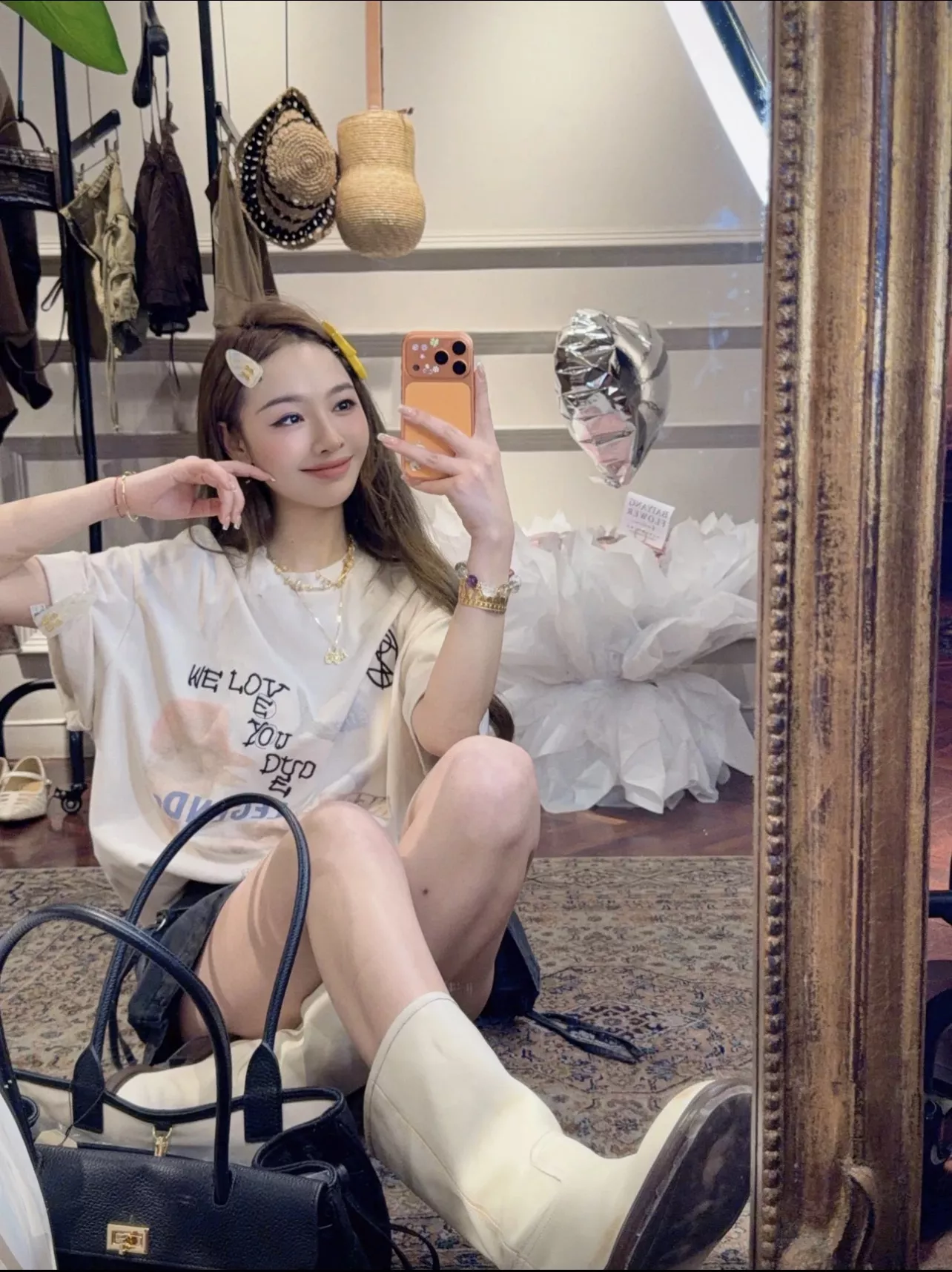 팔리할리우드 빈티지 워싱 레전드 자수 박시 반소매 티셔츠 상세 이미지 19