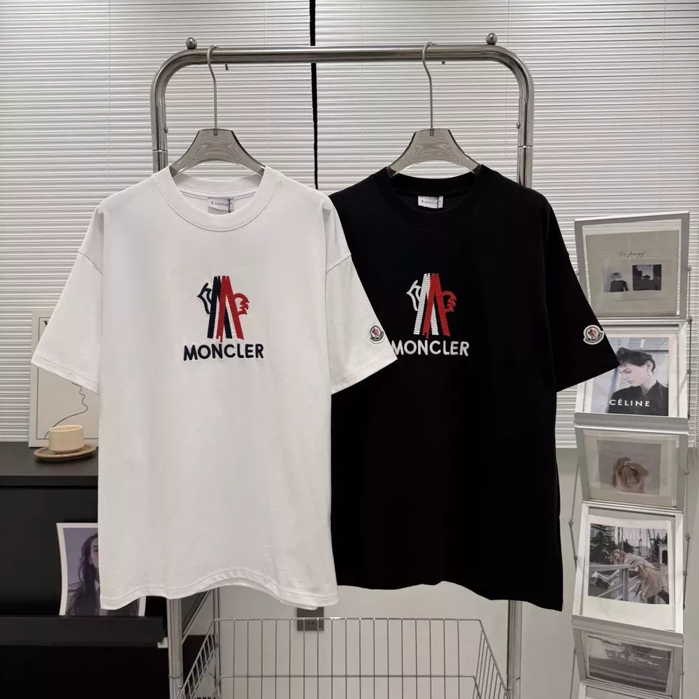 몽클레어 로고 패치 자수 오버핏 반소매 티셔츠