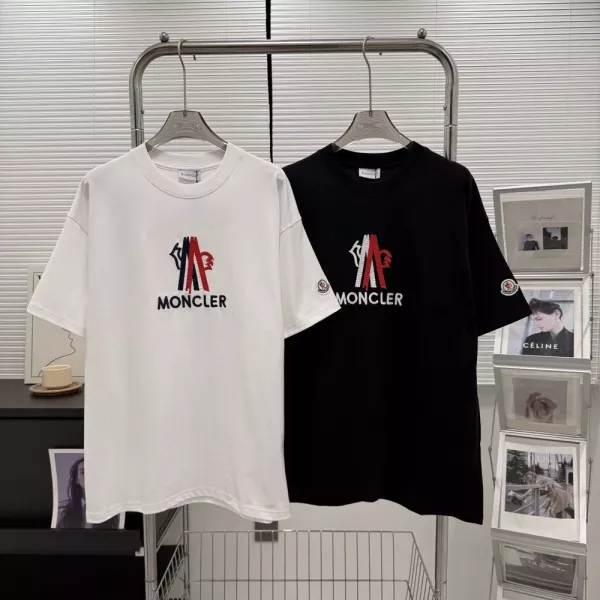 몽클레어 로고 패치 자수 오버핏 반소매 티셔츠