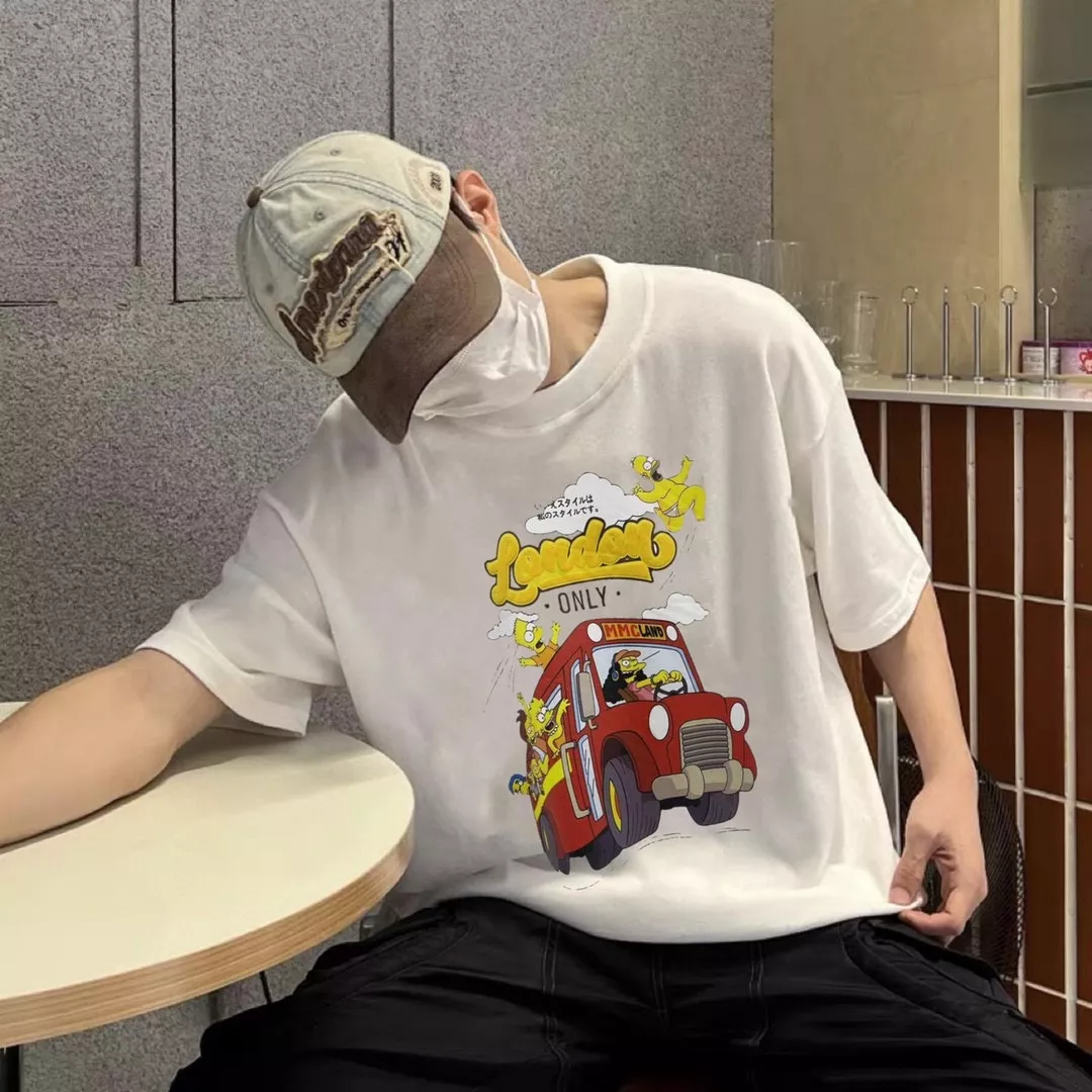 세인트마이클 심슨 레드 버스 입체 로고 프린트 반소매 티셔츠 상세 이미지 28