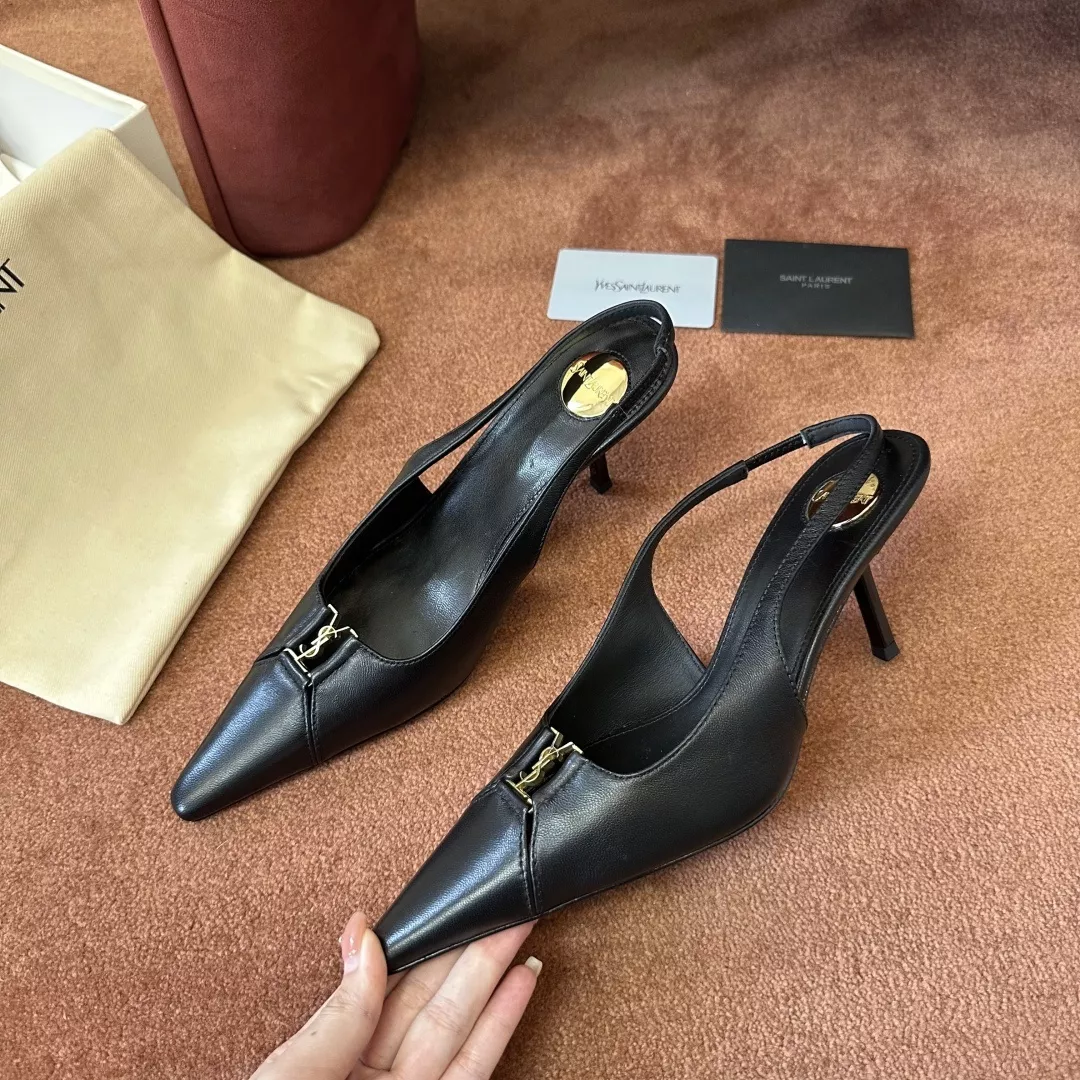 입생로랑 YSL 로고 포인트 스퀘어토 플랫 슬링백 상세 이미지 7