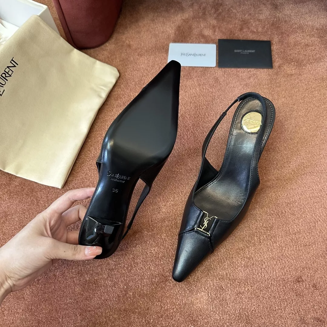 입생로랑 YSL 로고 포인트 스퀘어토 플랫 슬링백 상세 이미지 8
